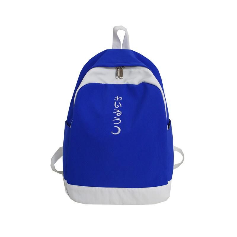 

Large Capacity Color Contrast Backpack College Style Student Backpack Lightweight Waterproof Schoolbag синій