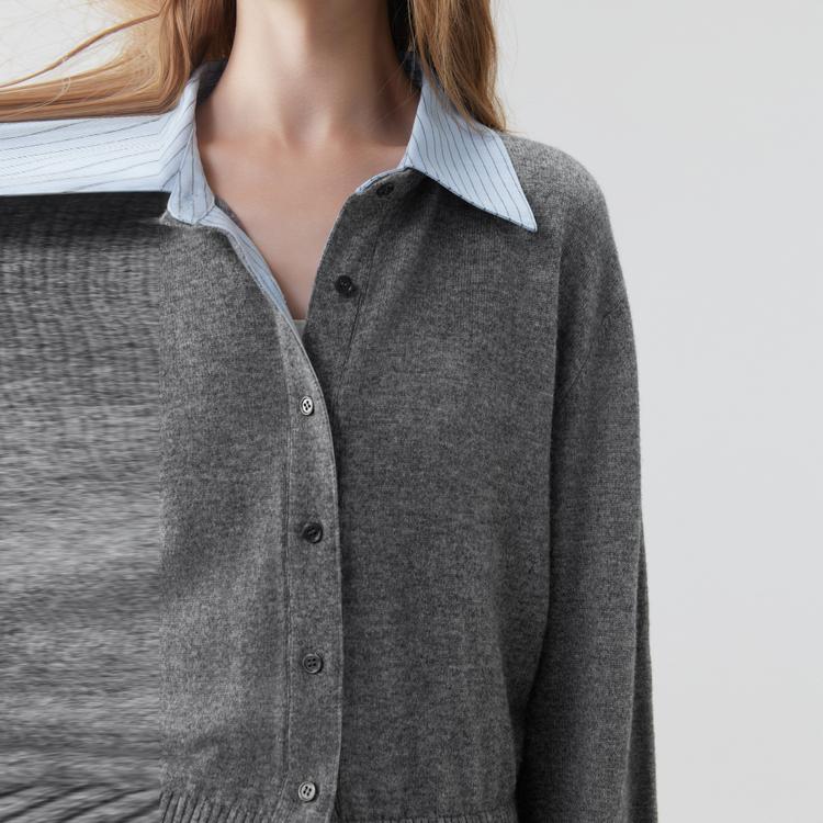 ELLE Two-Piece Casual Long Sleeve Knit Cardigan With Lapel Sweater Women Cardigans EM52632