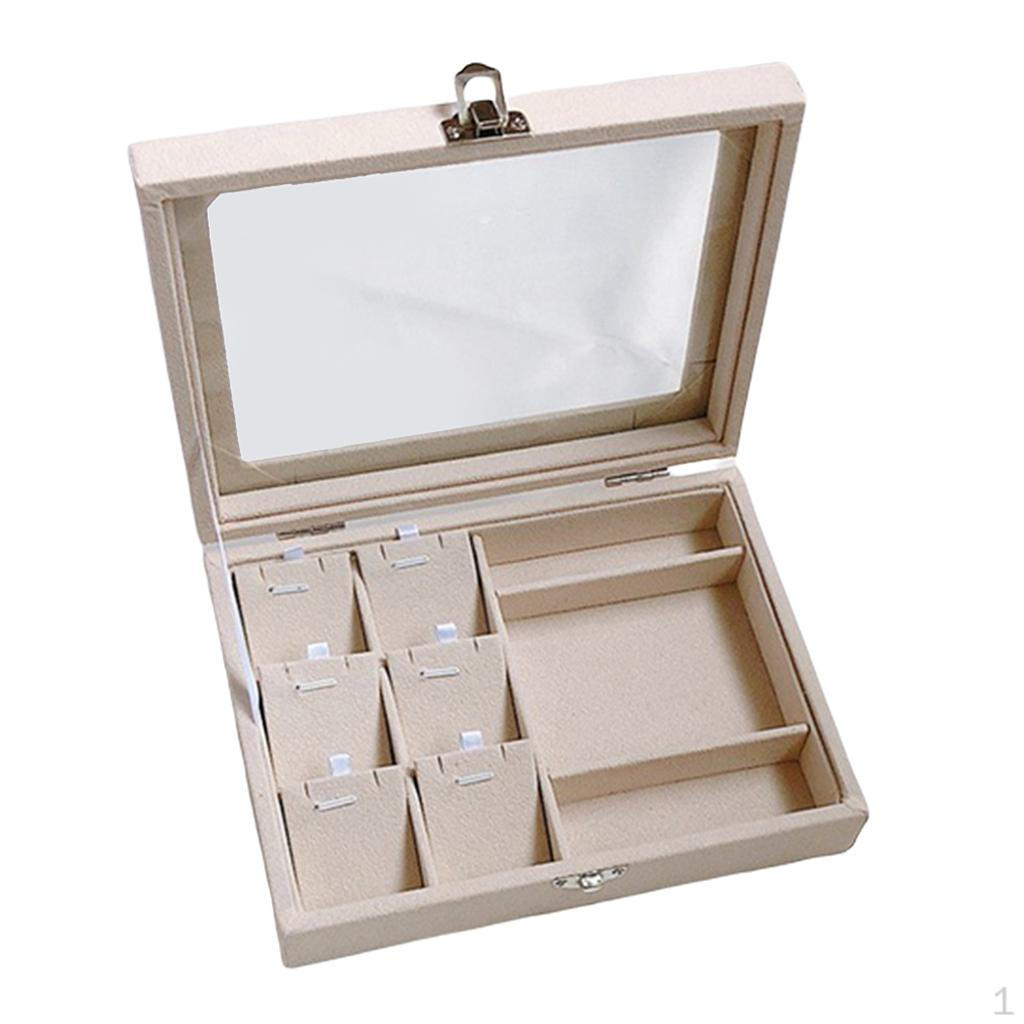 

Box, Wooden Jewelry Case, Organizer with Clear Lid 3