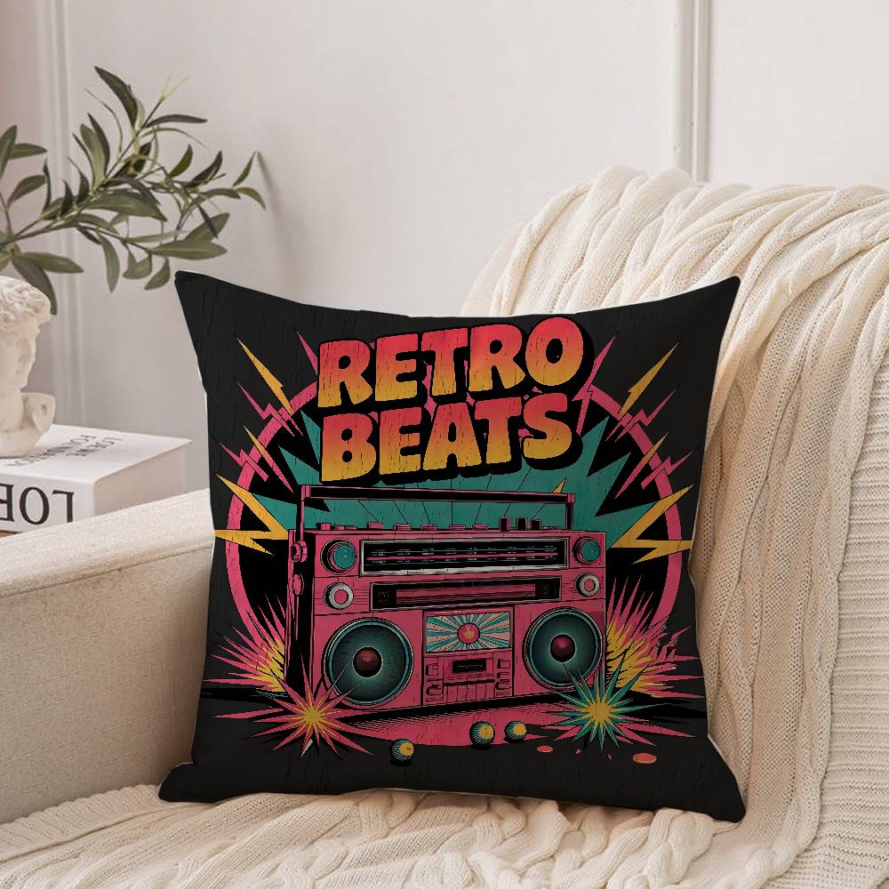 Винтажная Музыкальная Кассетная Лента Наволочка Домашний Декор Плед Для Дивана Кровати Автомобиля Декор Комнаты Идея Подарка 12x12Inch