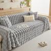 Luxury Faux Fur Sofa Covers for Living Room Warm Winter Super Soft Plush Couch Covers Bubble Shaped Thick Slipcover Sofa Towel