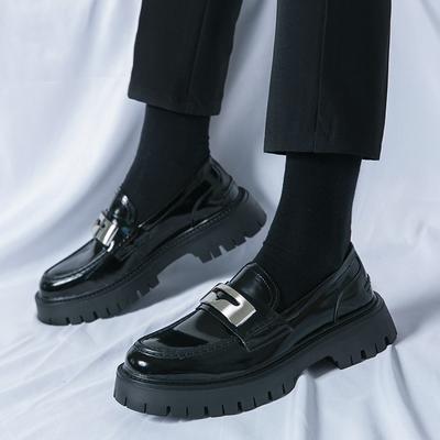 Scarpe da uomo in pelle con suola spessa Moda Stile designer Moda Scarpa trendy per adulti da festa formale, ufficio, esterno 38-46 Nero Caldo