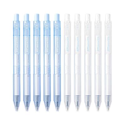 5 Stück Einziehbarer Gelstift 0,5 MM Schwarze Tinte Schnelltrocknend Ergonomischer Griff Gelstift Büro Schreibwerkzeug für Tägliche Notizen