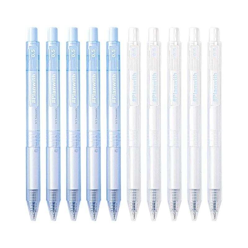 5 Stück Einziehbarer Gelstift 0,5 MM Schwarze Tinte Schnelltrocknend Ergonomischer Griff Gelstift Büro Schreibwerkzeug für Tägliche Notizen