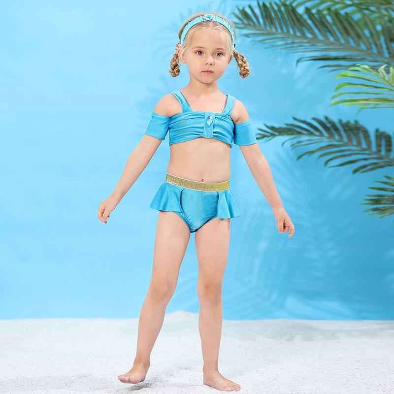 2026 Girls' Disney Princess One-Piece Swimsuit: Cinderella, Snow White & Rapunzel Design