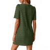 Women Lace Short Sleeve Mini Dress Crew Neck Scalloped Hem Hollow Out Pattern Style Casual Wear