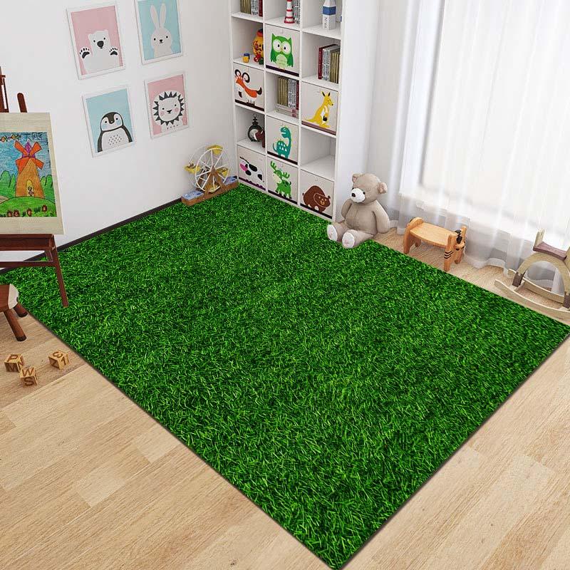 15 Sizes Football Field Green Grass Rugs for Kids Room Play Mats Area Carpet for Bedroom Living Room Soft Rug Home Decor Rug Mat