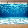 2D Flat Banner 1pc - Giant Party Banner of Underwater Wonders - Ocean-themed Background, Featuring Sharks