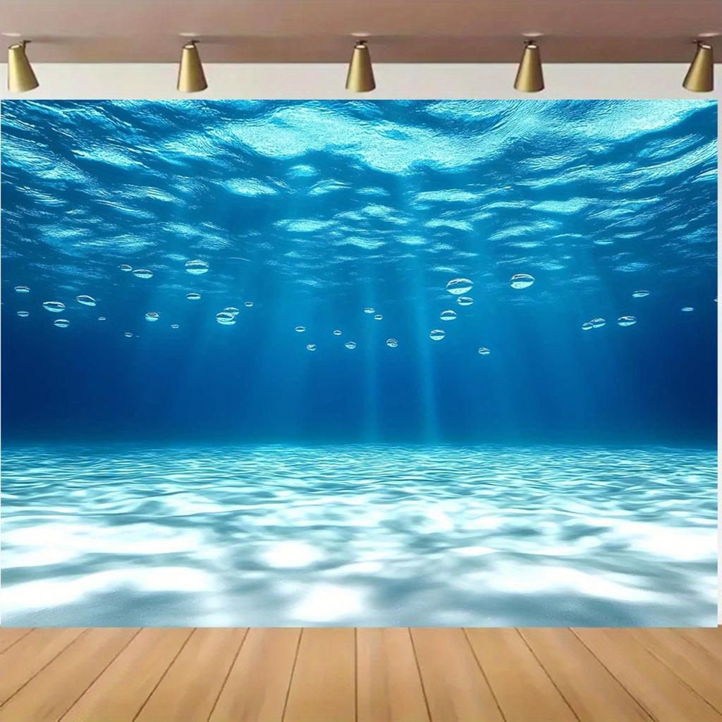 2D Flat Banner 1pc - Giant Party Banner of Underwater Wonders - Ocean-themed Background, Featuring Sharks