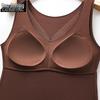 Women's Seamless Silk Lace Vest with Built-in Bra - Plus Velvet, Brushed for Warmth - Perfect for Autumn and Winter