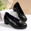 Plus Size 2025 Slip On Women's High Heels Classics Round Toe Med Heel Shallow Pumps for Concise Daily Office & Career