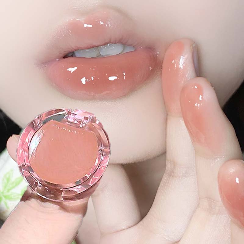 Diamond Crystal Glitter Lip Gloss Matte Red Brown Lip Tint Cute Cat Ring Lip Gloss Moisturizer Non Stick To Korean Make Up