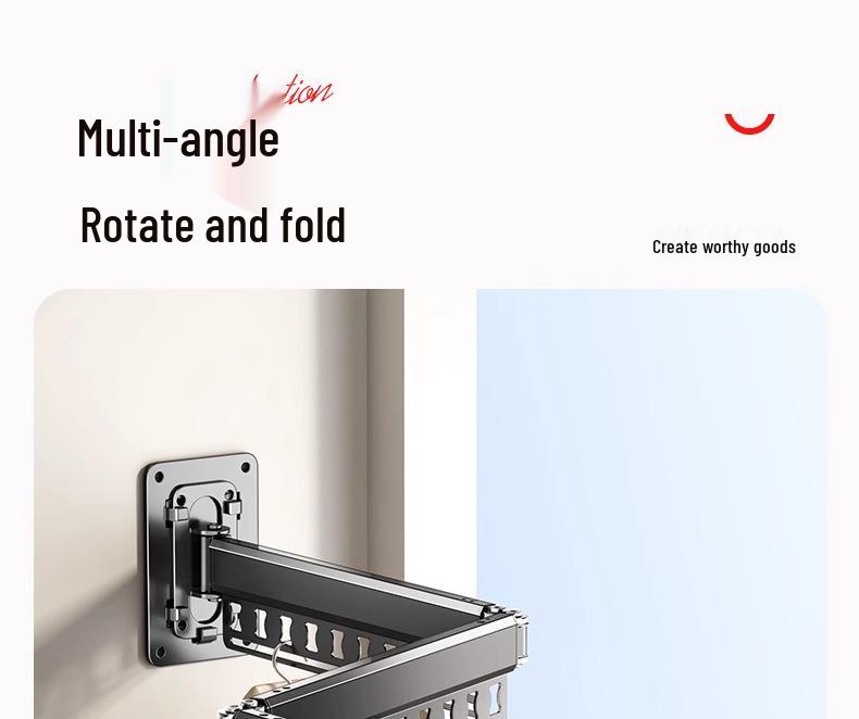Invisible Retractable Folding Clothes Drying Rack for Indoor/Outdoor Use