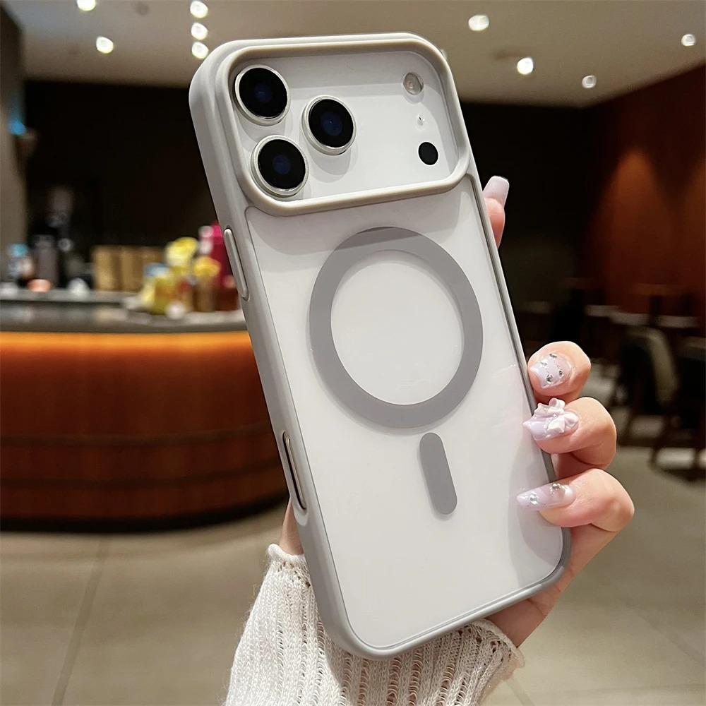 

Acrylic Clear Magsafe Case For iPhone 17 16 15 14 13 12 Pro Max Plus 17 Air Wireless Charging Magnetic Shockproof Cover iPhone17 Pro Max