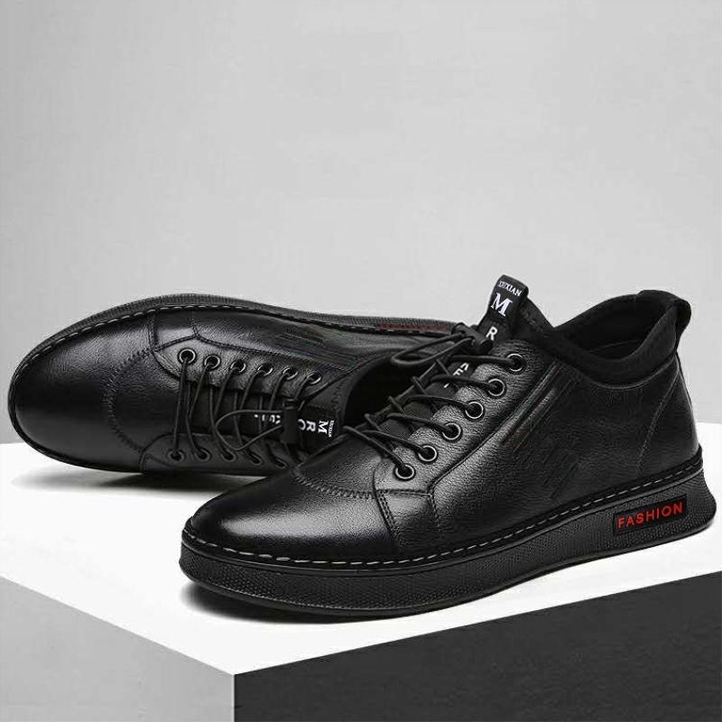 Men Leather Loafers Shoes Lace Up Male Breathable Fashion Comfortable Outdoor Casual Shoes Soft Leather Boat Zapatos D42
