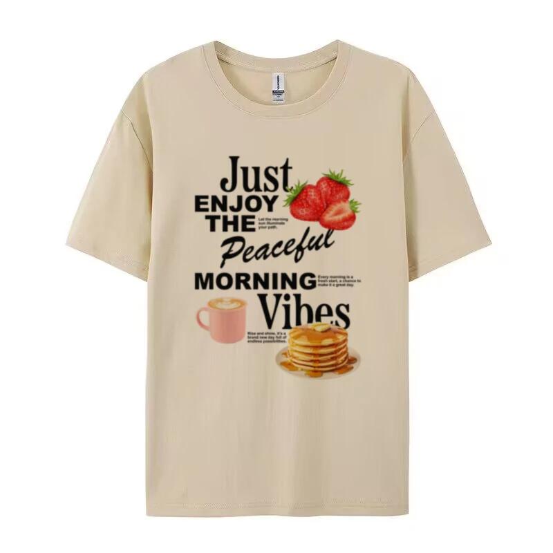 

Breakfast Brunch Foodie Graphic Tops for Women Short Sleeve Streetwear Fashion Cute Shirt Y2k Aesthetic TShirt Unisex Clothes 2XL