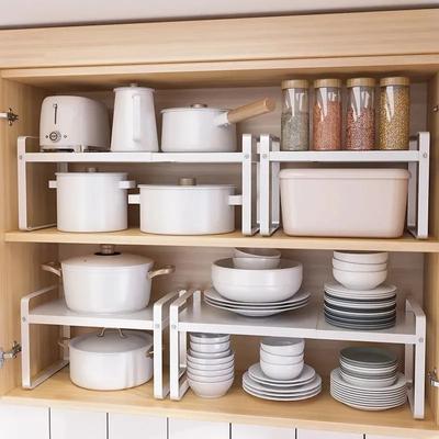 Kitchen Stackable Organization and Storage,Wide Countertop Organizer,Spices Rack for Counter Shelf Cabinet Cupboard Under Sink