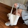 Casual Solid Color Trendy Fashion Stone Pattern Portable Bucket Bag Large Capacity New Summer Shoulder Commuter Bag