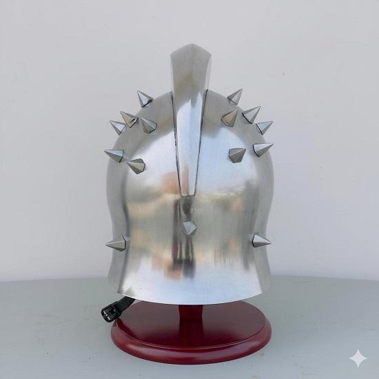 Roman Gladiator Helmet Silver, Handmade Maximus Armor Replica, Wearable Steel Helmet for Cosplay, LARP, Display Historical Fans
