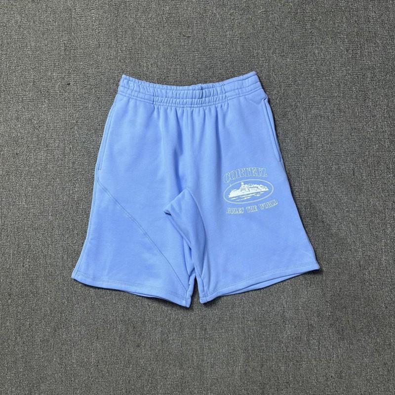 Corteiz Streetwear Short Pants Men Women Alcatraz Ship Print Loose Fit Cotton Shorts