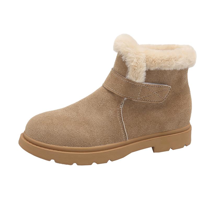 Fashion Women's Boots 2024 Winter New Fashion Solid Color Leather Western Shoes Women's Lace-up Thick-Soled Ankle Boots Women