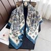 90*90Cm Retro Printed Square Scarf Women Imitation Silk Scarves Bandanas Summer Travel Shawl Wraps Elegant Hijab Neckerchief