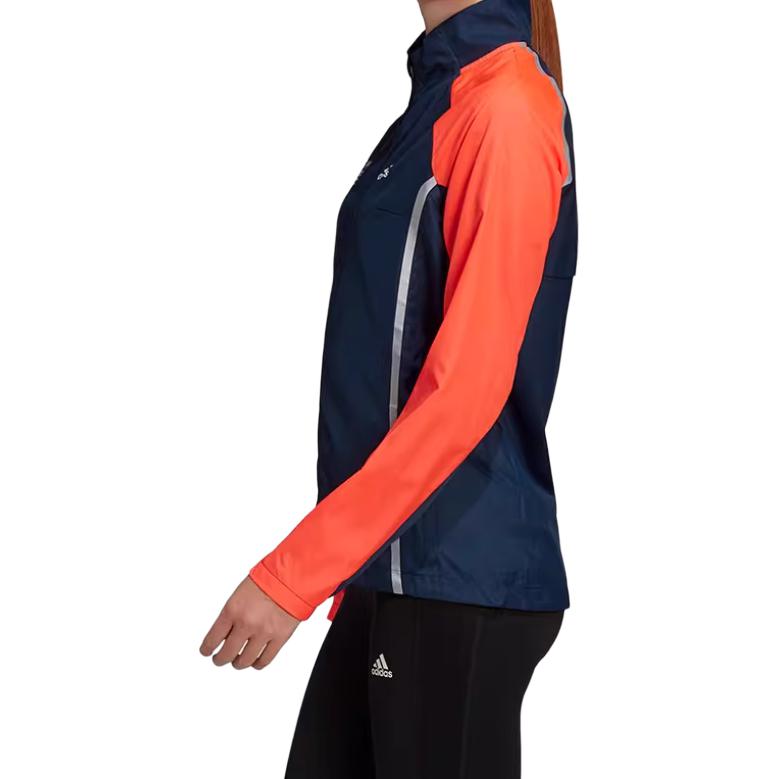 Adidas Gzm Ru Jacket Retro Sports Stand Collar Color Block Comfortable Casual Long Sleeve Jacket Women Jacket Orange Blue GV1324