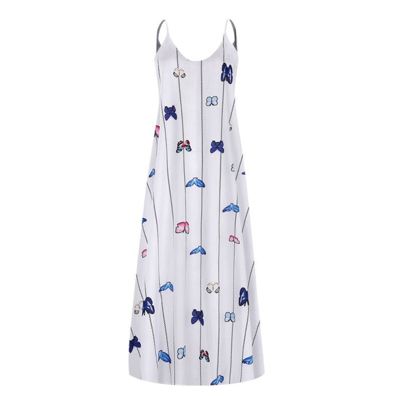 European Station Retro Slimming A- Line Dress with Strap