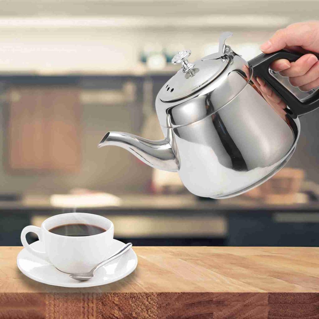 1.5L Stainless Steel Tea Pot Coffee Pot With Removable Filter Durable Hot Water Kettle For Loose Leaf Tea Home Restaurant Teawar