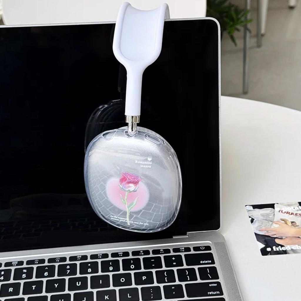 Applicable AirPods Max Earmuffs Tpu Transparent and Light Korean Ins Girl Heart Apple Headphone Case