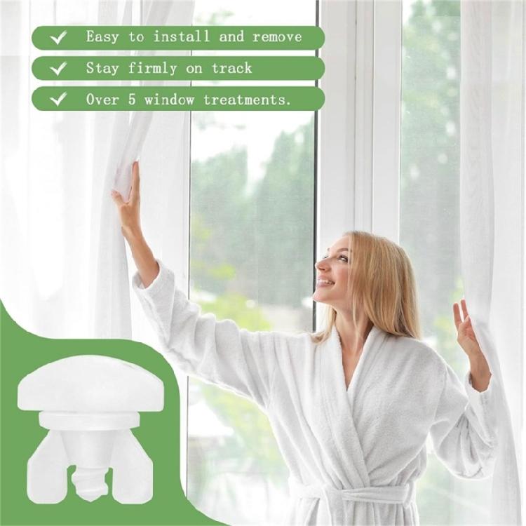 54Pcs Curtain Lock Curtain Roller Inner Rails,End Lock Curtain Rails,Curtain Rails Stoppers for Rails Systems