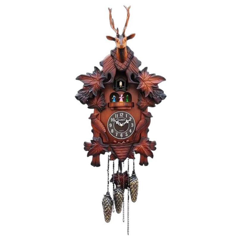 Cuckoo Wall Clock Solid Wood Clocks Living Room Pendulum Clock Luxury Large Watches Bedroom Wall Art Vintage Room Decoration