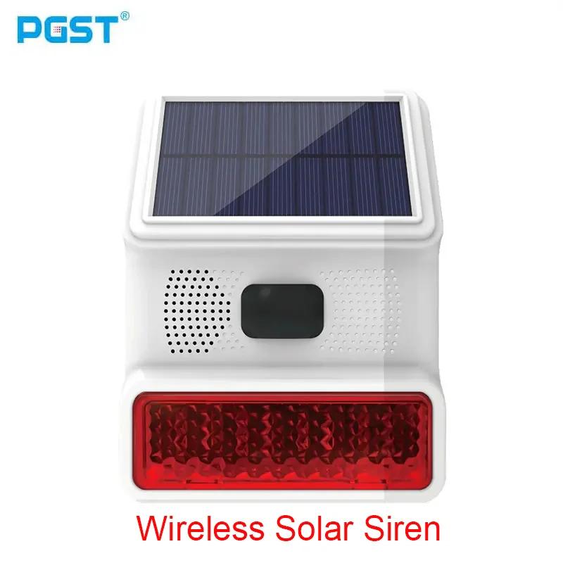 PGST New 433MHz Wireless light Flash Strobe Outdoor Solar Waterproof Siren for Home Burglar Wifi GSM Home Security Alarm System 523R