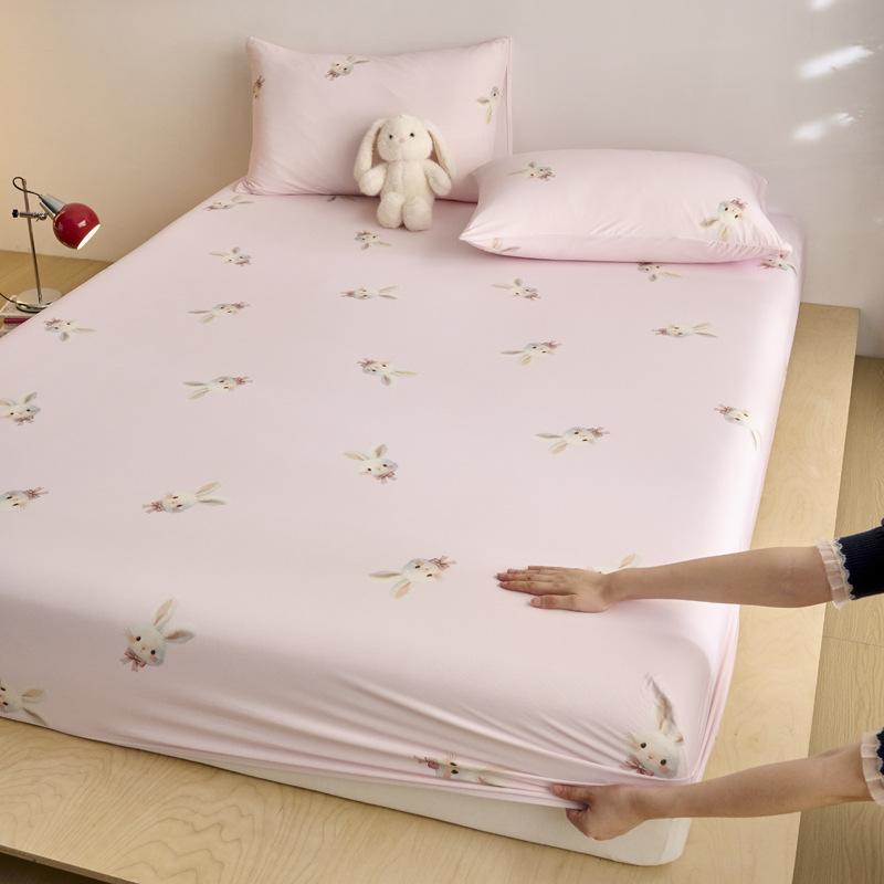 Cartoon Printed Mattress Summer Student Dormitory Bedspread Mattress All-Inclusive Protective Cover Sheet Cover Non-Slip Bedding