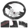Carbon Fiber Steering Wheel Nappa Preforated Leather Red White Stitching Fit for Toyota Camry Corolla RAV‑4 Auris