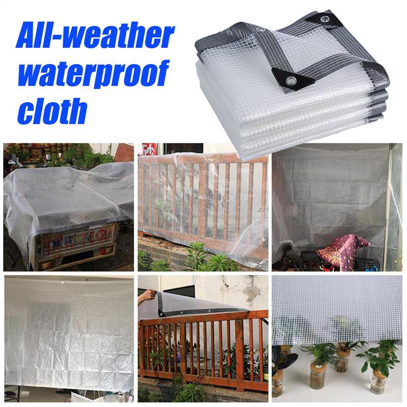 Klare Wasserdichte Schwerlastplane Regenfeste Abdeckung Gartenmöbelschutz Campingzeltzubehör für Terrassenpflanzen Hühnerstall
