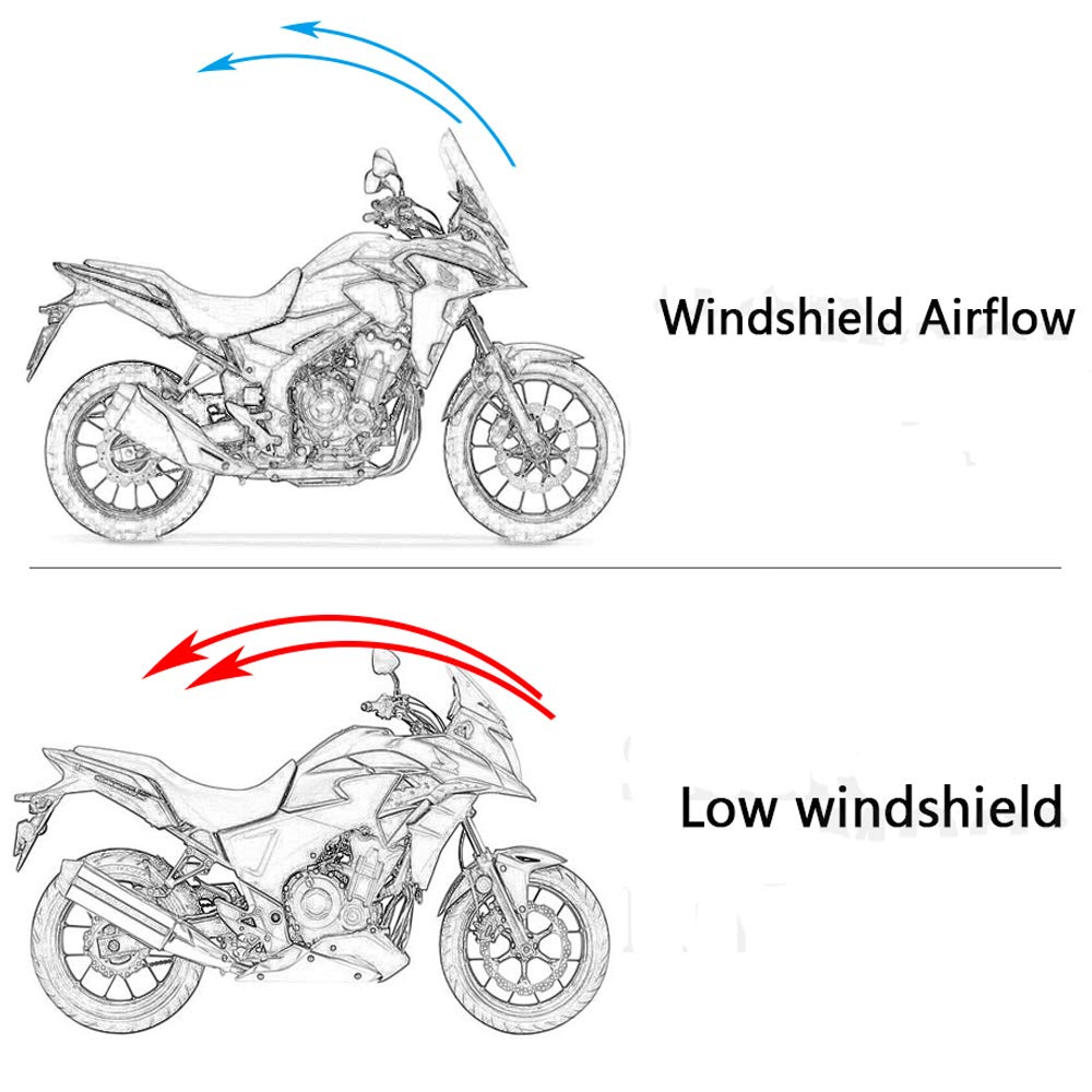 YUANYE Universale Motorrad-Windschutzscheibe für NC700X/NC750X (2011-2015) (Rauchgrau)