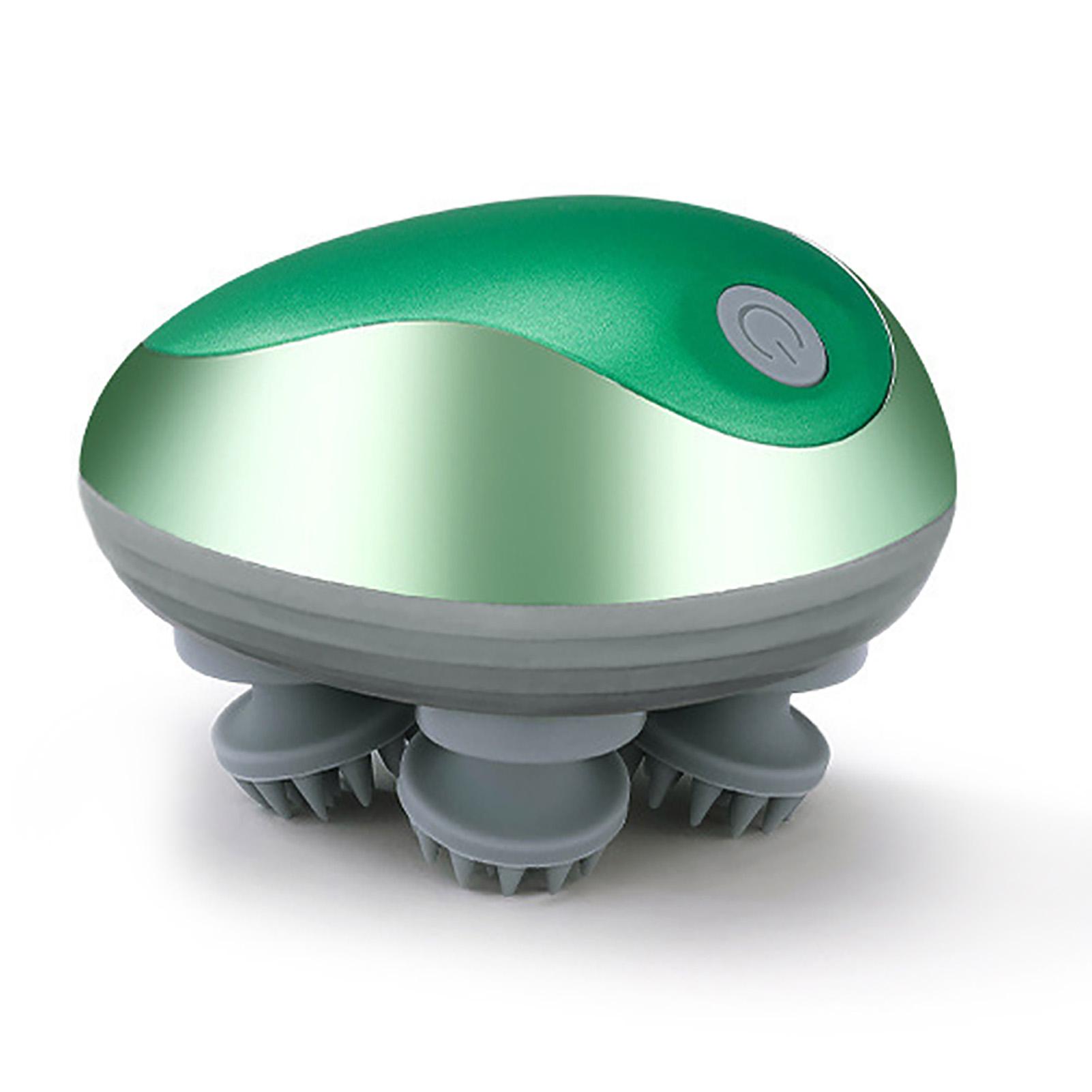 

Мини электрический массажер для головы и кожи головы, водонепроницаемый портативный массажер для кожи головы, перезаряжаемый, чесалка для головы зелёный