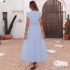 Women's Sleeveless Midi Dress V Neck High Waist Elegant Striped Button Down Shirt Dress