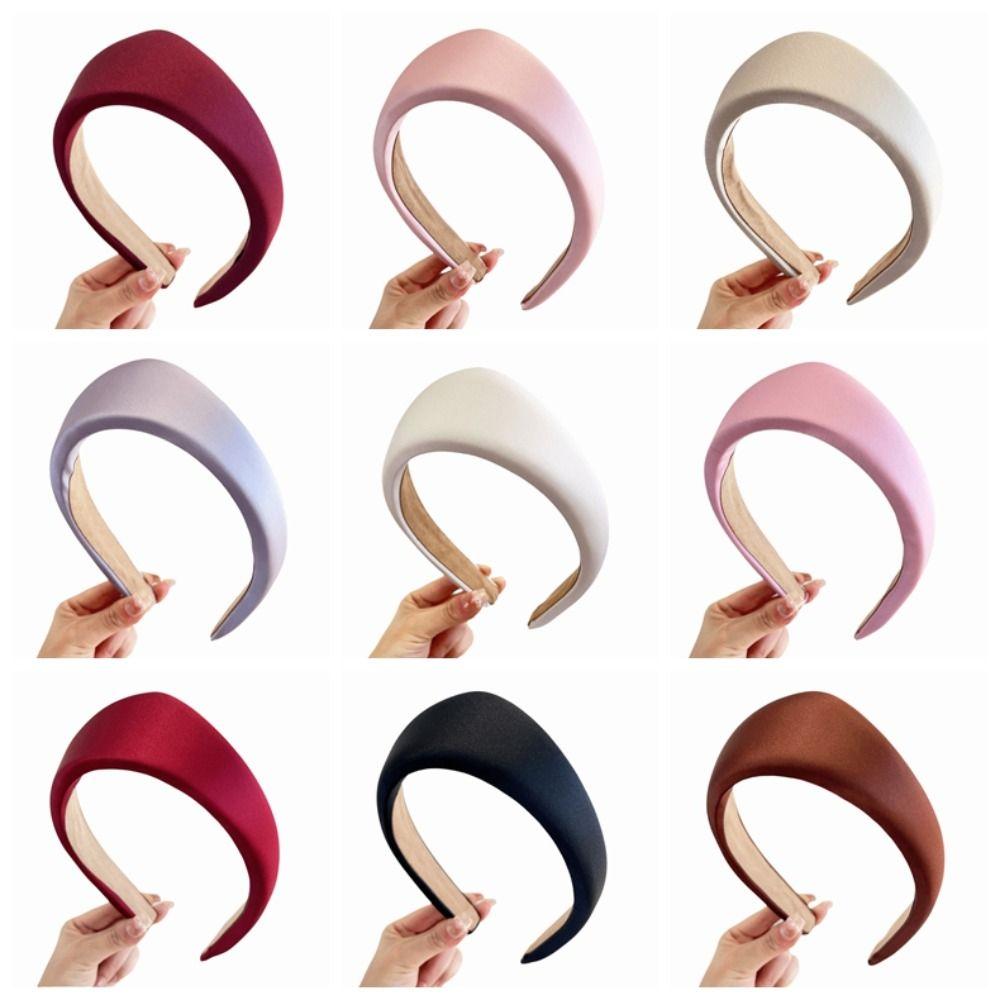 Retro Simple Fabric Women Hairband Elegant Anti Slip Hair Hoop Triangle Wide Edge Headband  Women