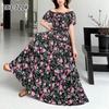2024 Women's Beach Dress Short Sleeve Floral Dress Cotton Travel Vacation Bohemian Skirt Summer Halter