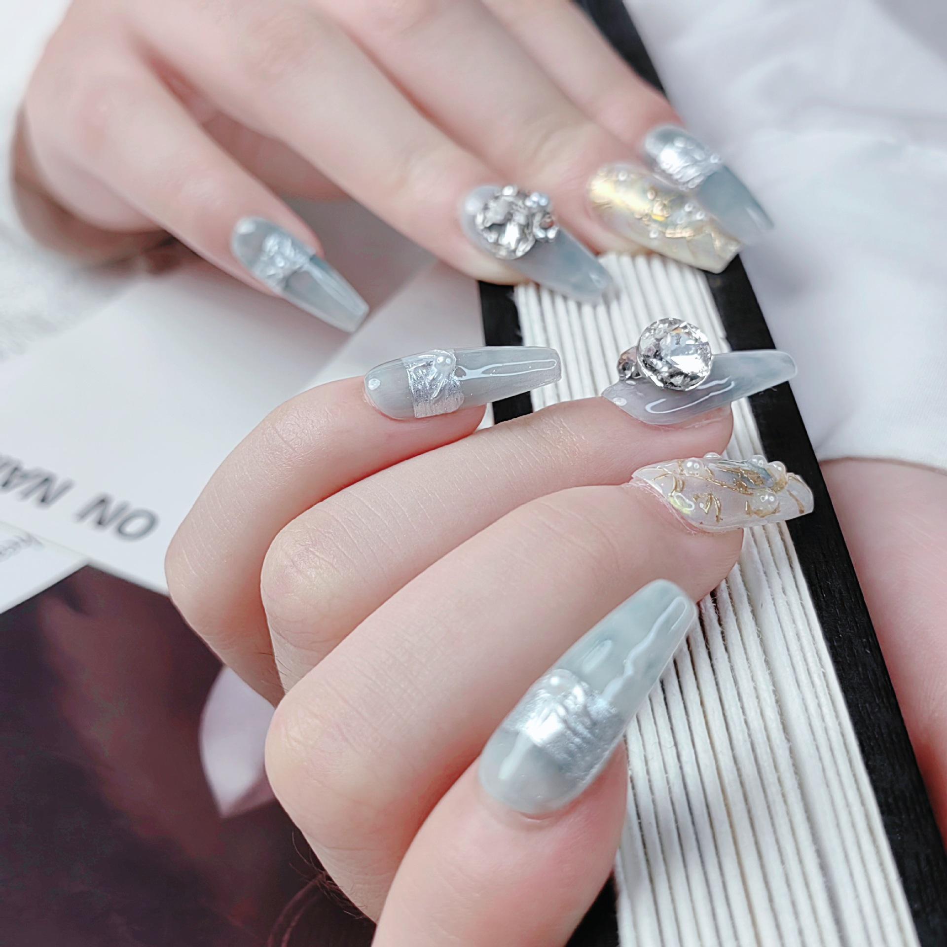 

Sagittarius Rhinestone Nail Tips: Handmade High-End Wearable Manicure Extra Small XS