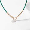 Baroque Pearl Pendant Necklace for Women 3mm Natural Stone Beaded Heart Buckle Necklaces Vintage Wedding Elegant Jewelry Gifts