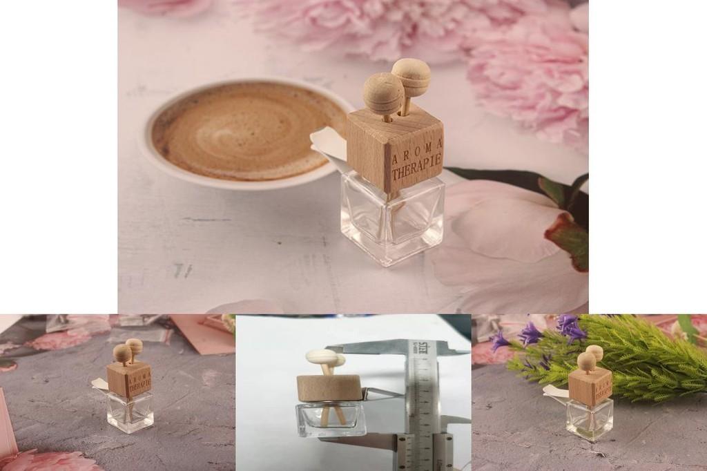 Direct Sale Car Aromatherapy Bottle Traditional Chinese Style Square Glass Perfume Bottle