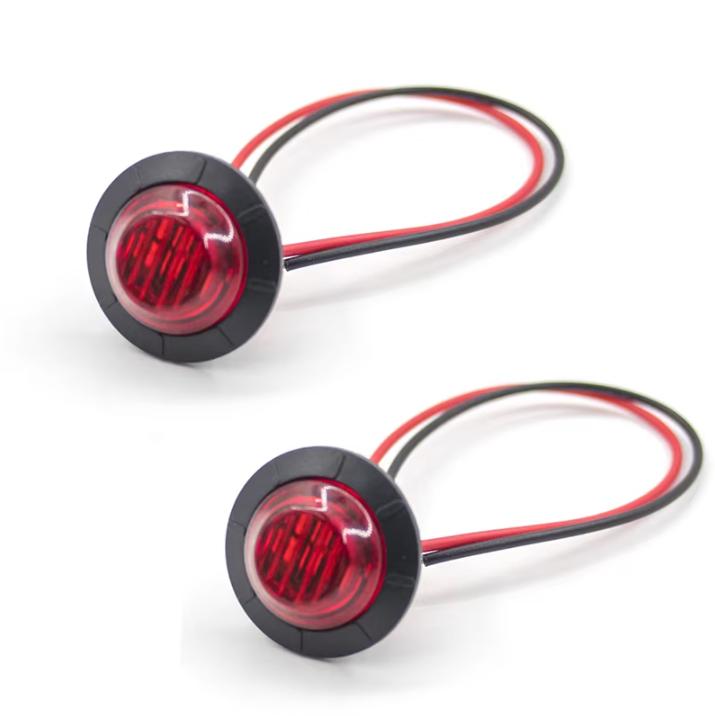 HQ 2pcs 12/24V LED Side Marker light Indicator LED Bullet Light Truck Trailer Lorry Tail light 3/4" LED Marker Clearance Light