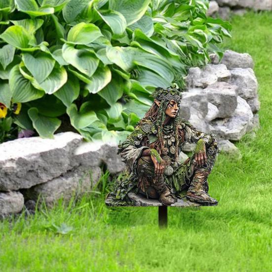 Alv av tre Akrylskilt Stake Værbestandig 2D Flat Fe Stake Plante Potte Dekorasjon Innendørs Utendørs Hage Gård Plen Terrasse Ornament