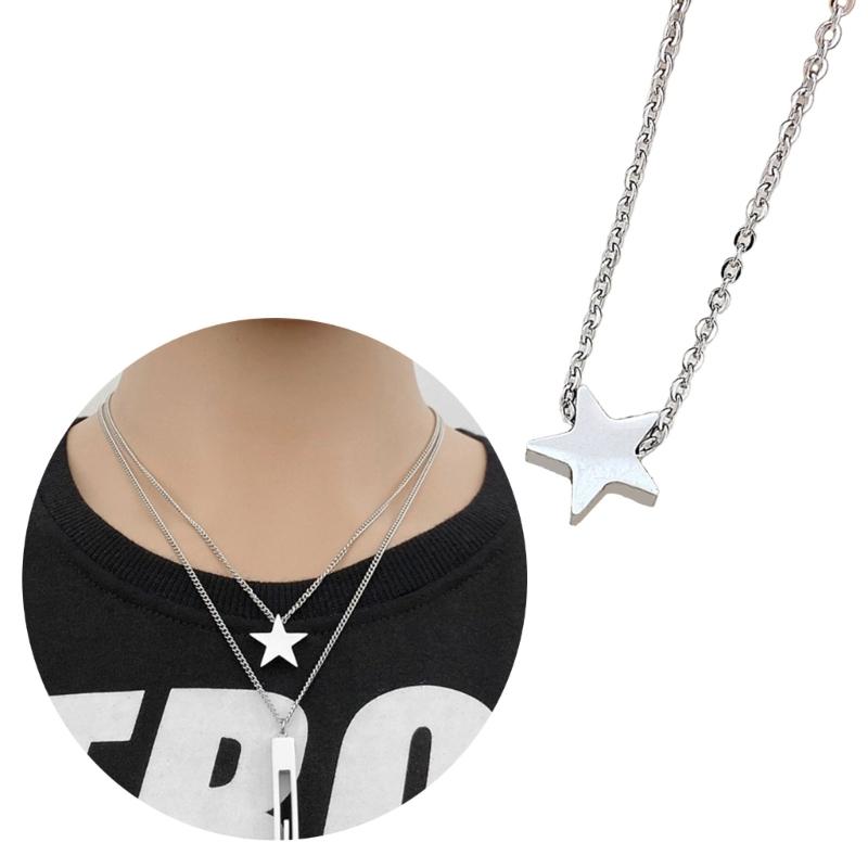 Fashion Chain Necklace Stylish Star Pendant Necklace Titanium Steel Material Star Neck Jewelry for Wedding Party Daily