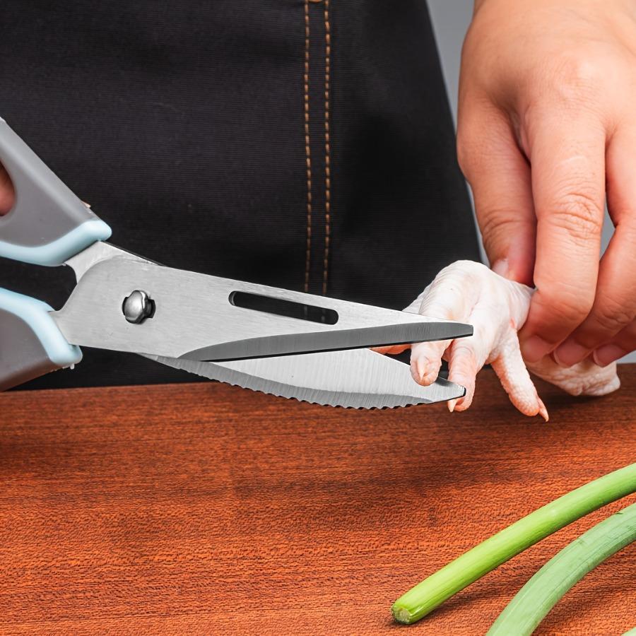 Multi-functional Kitchen Shears with Magnetic Holder - Sticks To Fridge Surfaces, Ultra-Sharp Stainless Steel Poultry Scissors for Cutting Chicken