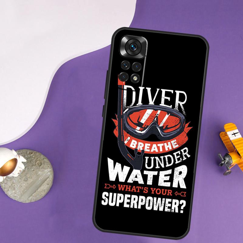 Scuba Diving Quote Case For Xiaomi Redmi Note 13 Pro 14 12 9 10 11 Pro 10S 11S 12S Redmi 10C 13C 14C 12C Cover