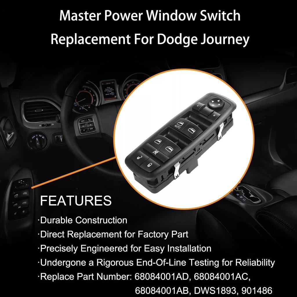 68084001AD Master Power Window Switch Driver Side For 2011-2016 Dodge Journey 68084001AB 68084001AC